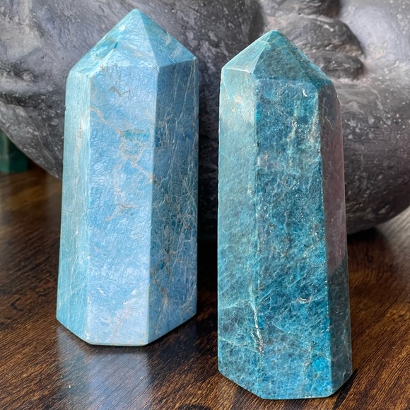 Large ✨Charged✨ Blue Apatite gemstone towers - Picture 3 of 11